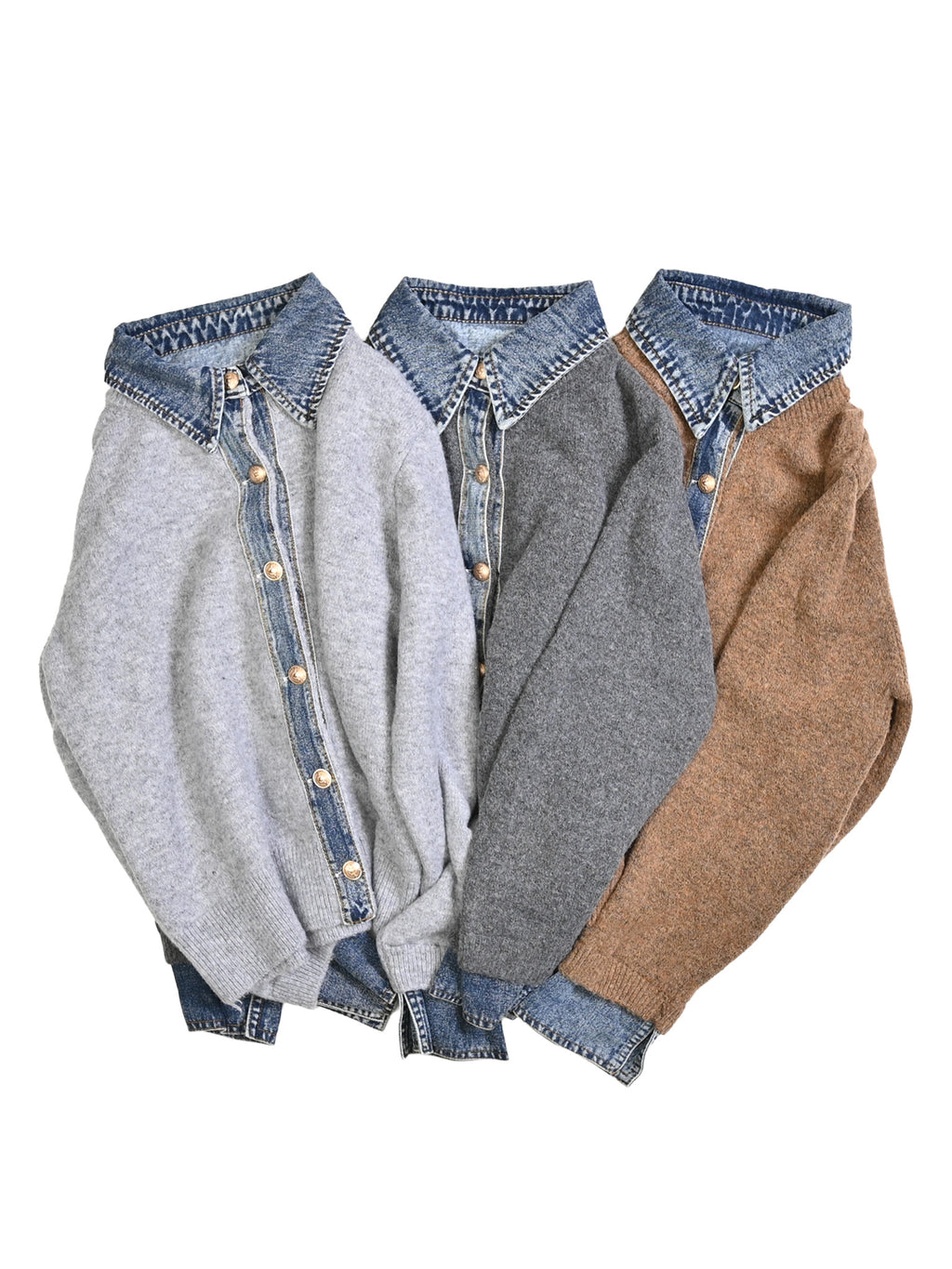 デニムシャツドッキングカーデ25811007#