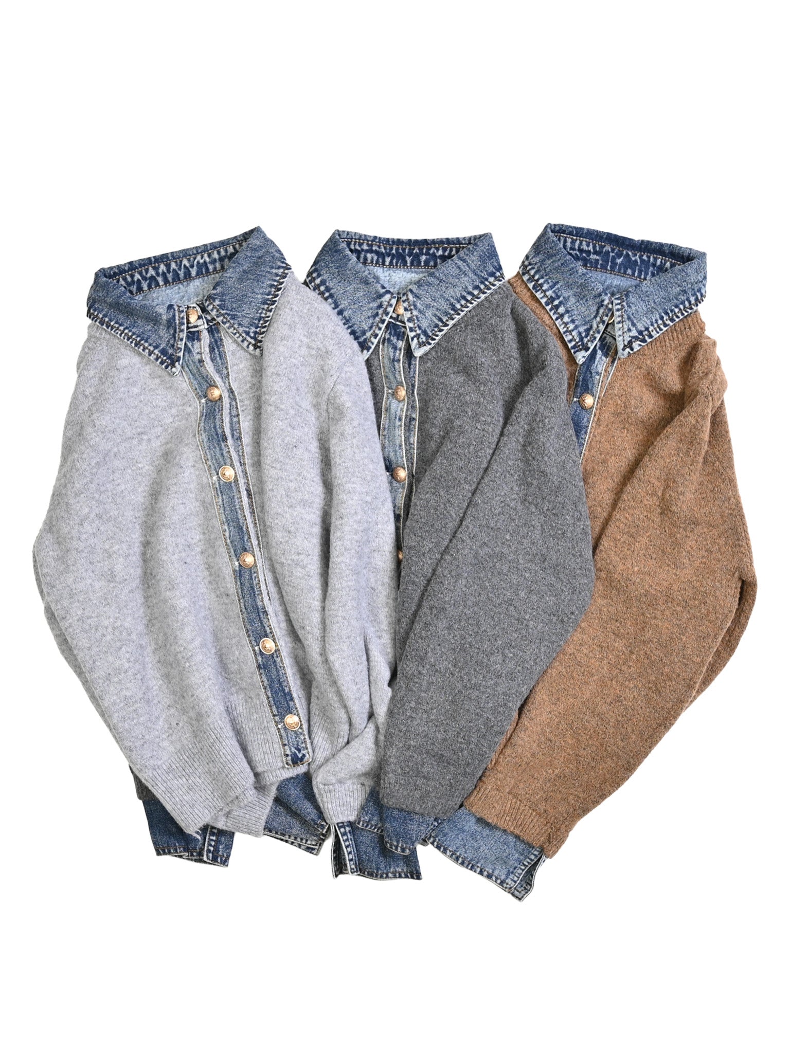 デニムシャツドッキングカーデ25811007#