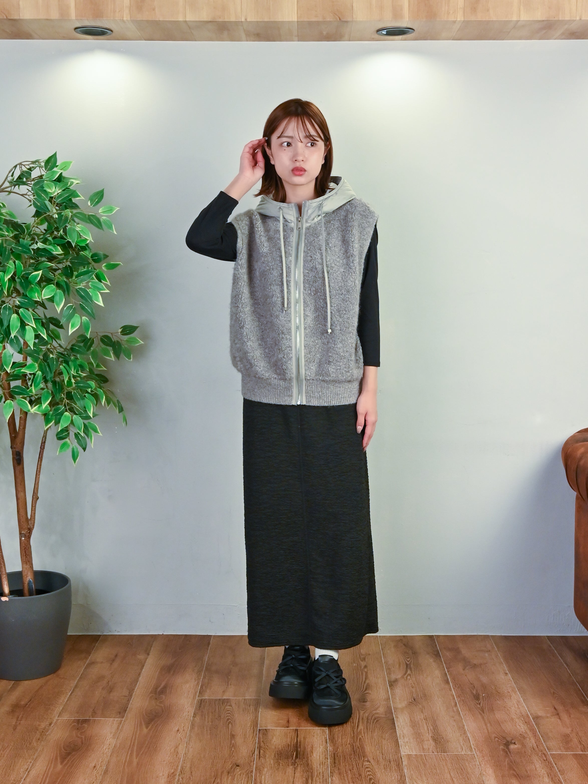 もこシャカあったかフーディベスト#25711001