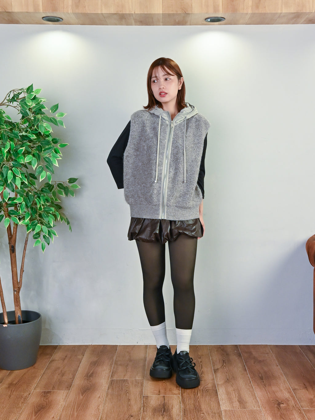 もこシャカあったかフーディベスト#25711001