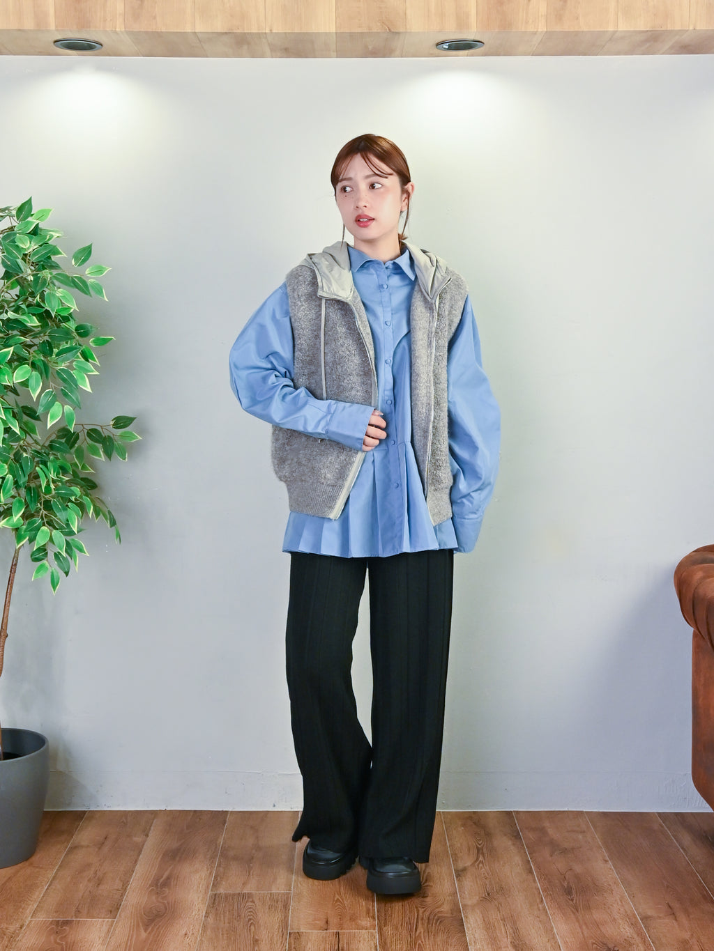 もこシャカあったかフーディベスト#25711001