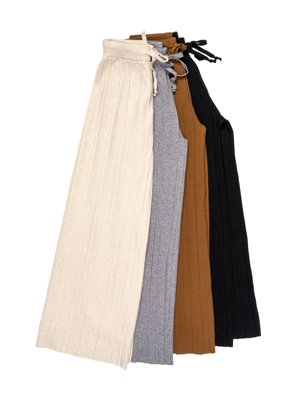 プリーツ見えニット・ワイドパンツ#25831006