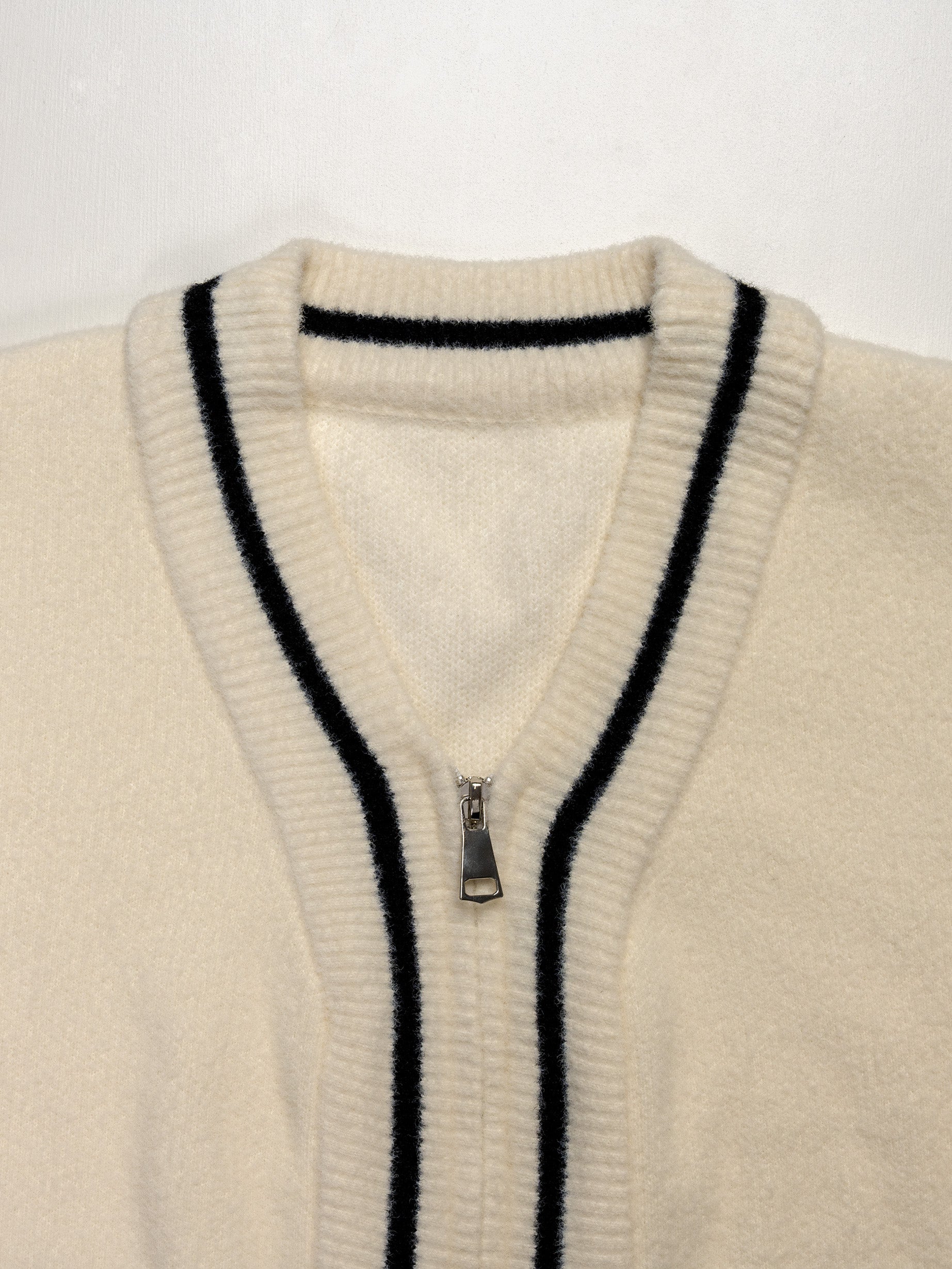 バイカラーライン・ニットZIPブルゾン#25851005