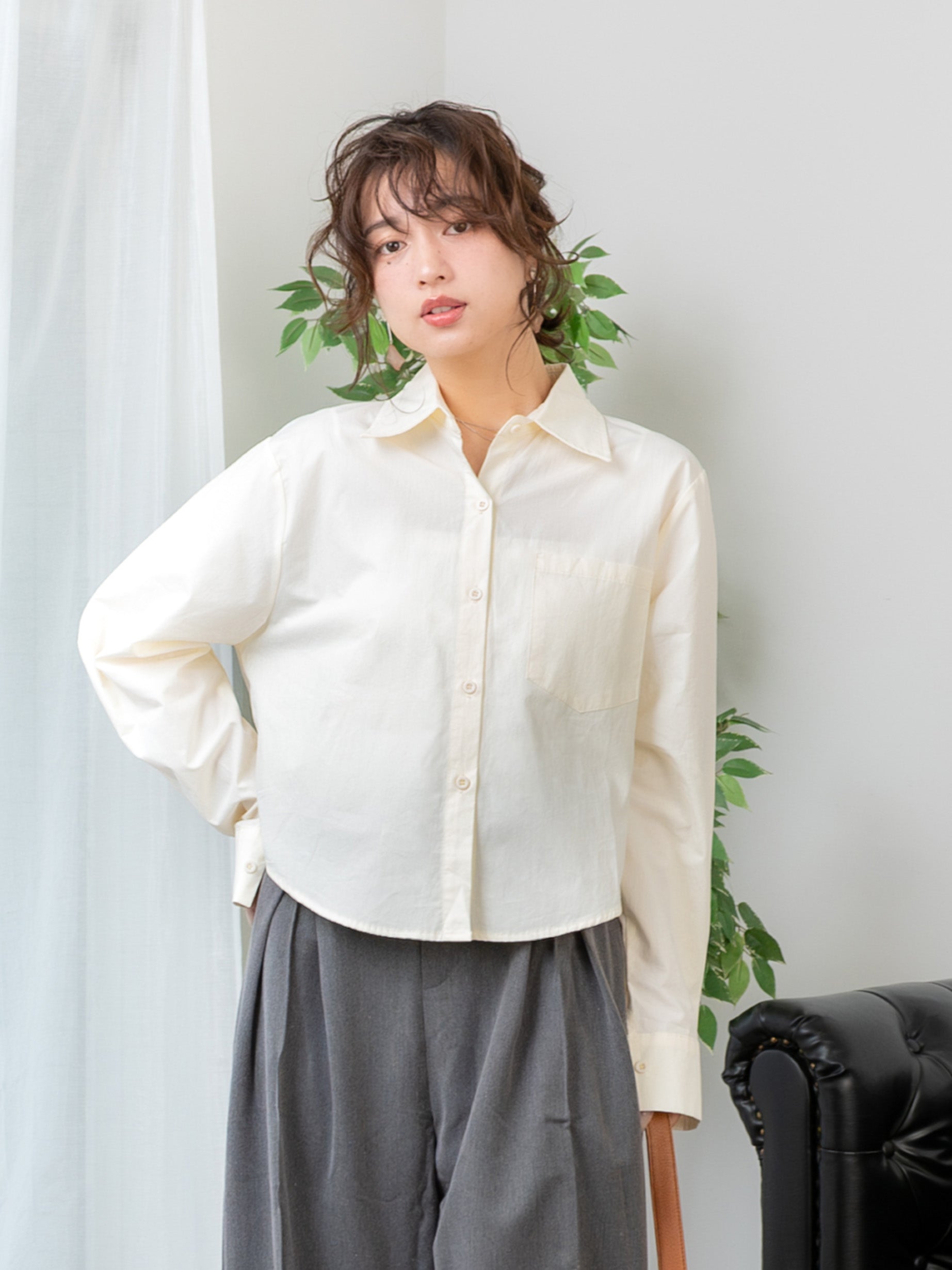 パステルカラーショートブラウス #26211016