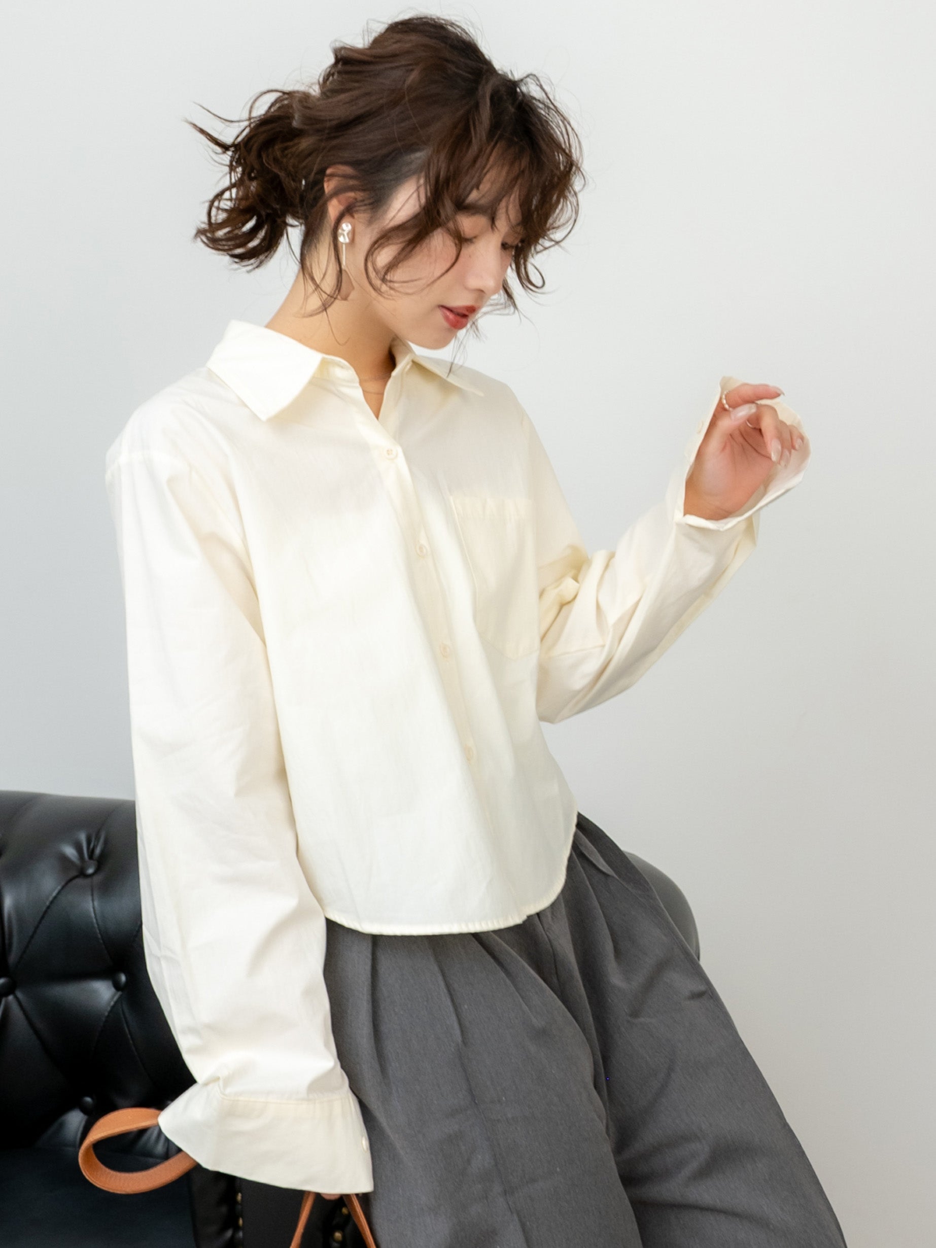 パステルカラーショートブラウス #26211016