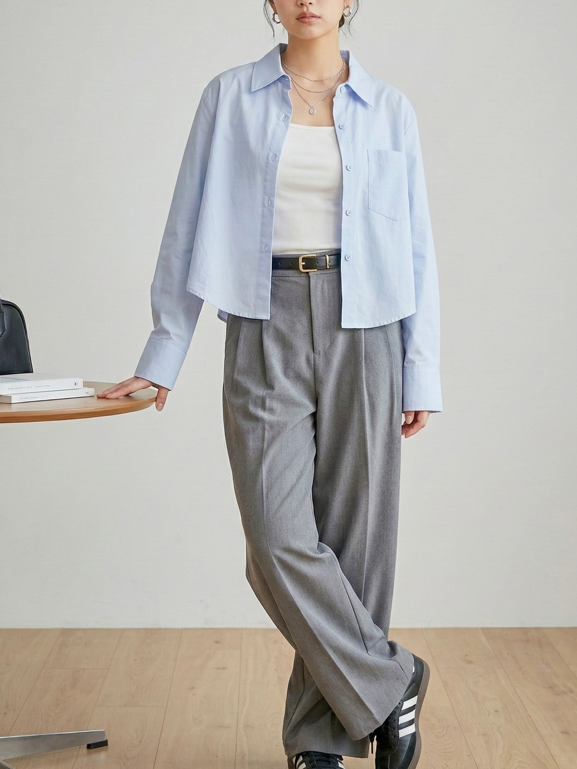 パステルカラーショートブラウス #26211016