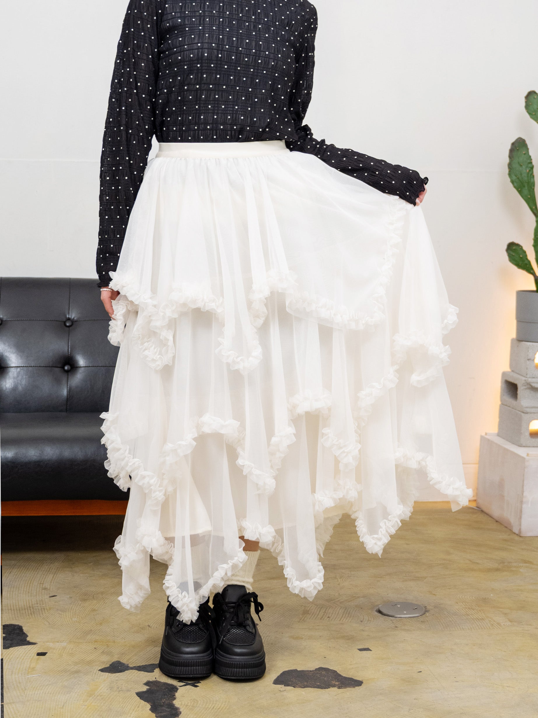 ドラマティックチュールフリルスカート 26131005#