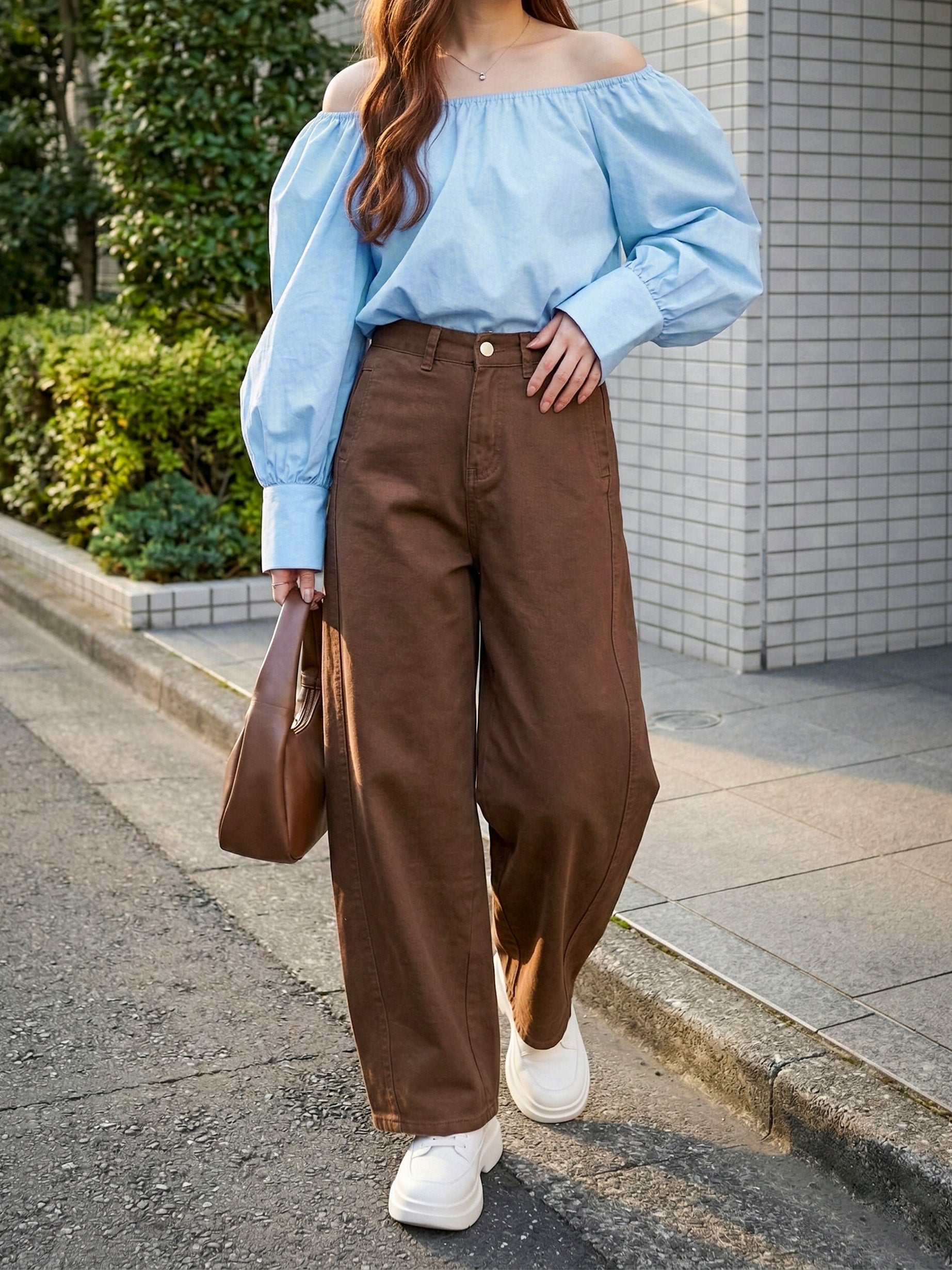 ブラウンバレルデニムパンツ 26131009#