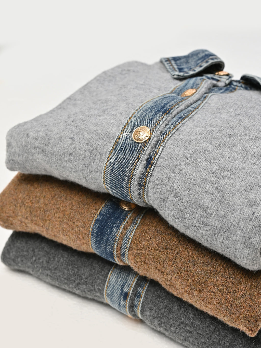 デニムシャツドッキングカーデ25811007#