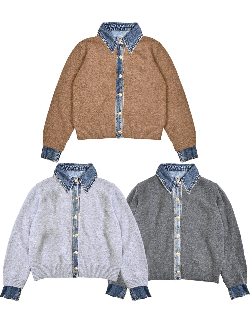 デニムシャツドッキングカーデ25811007#