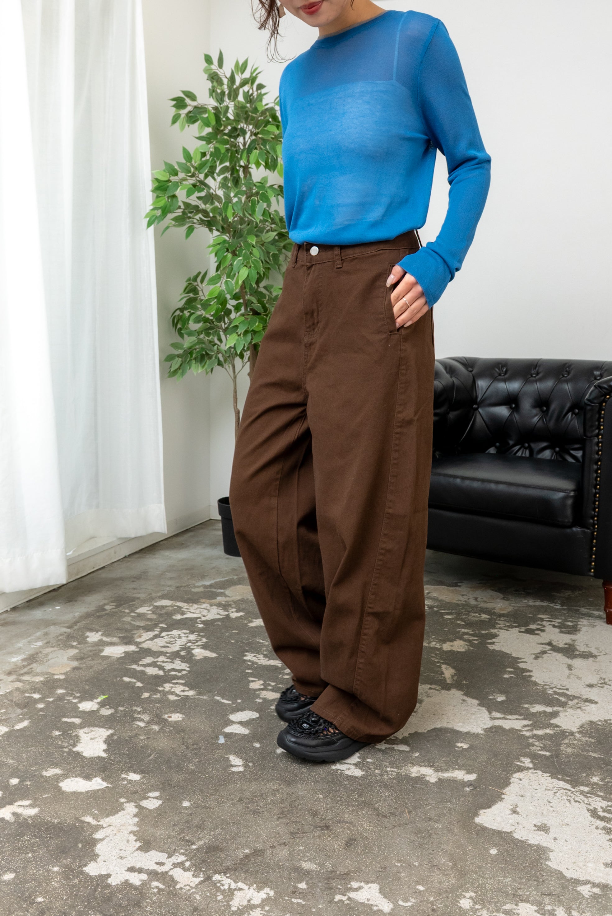 ブラウンバレルデニムパンツ 26131009#