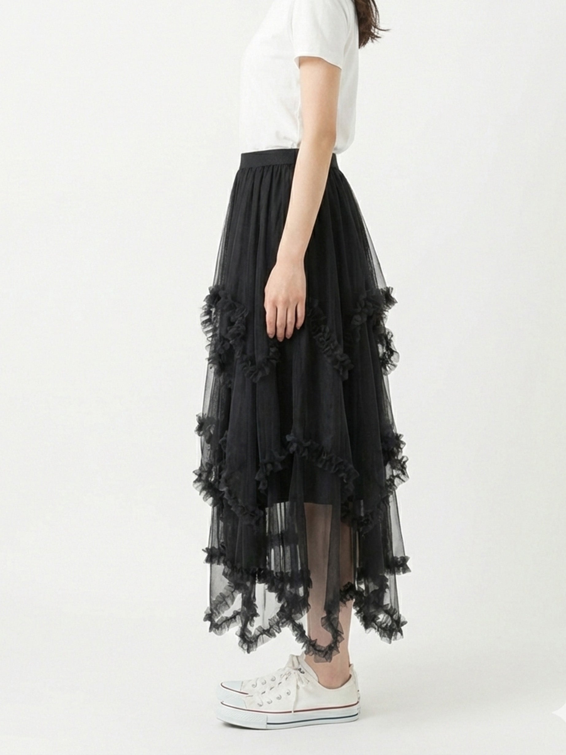 ドラマティックチュールフリルスカート 26131005#